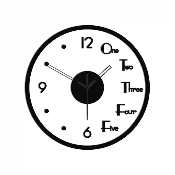 Abstract Round (Digits and Alphabets) | Bold Black | MDF Wall Clock |  Non-ticking | Luxury Wall Clock | Silent Quartz | Modern Aesthetic Design | Ideal for Living Room Kitchen, Bedroom, Office, School