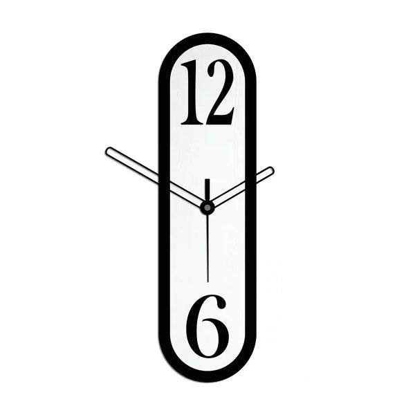 Six and Twelve (6 & 12) | Bold Black | MDF Wall Clock | Non-ticking | Luxury Wall Clock | Silent Quartz | Modern Aesthetic Design | Ideal for Living Room Kitchen, Bedroom, Office, School