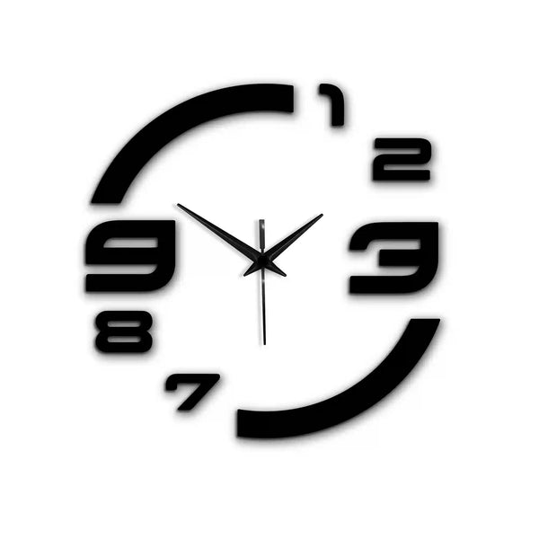 1 2 3 7 8 9 Black Hands | Bold Black | MDF Wall Clock |  Non-ticking | Luxury Wall Clock | Silent Quartz | Modern Aesthetic Design | Ideal for Living Room Kitchen, Bedroom, Office, School