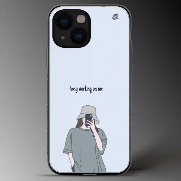 Busy Working on Me | Abstract | Colored | Glass Phone Cover | Mobile Cover (Case) | Back Cover