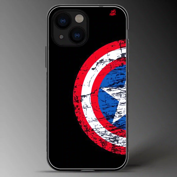 Captain America (Black) | DC | Superhero | Colored | Glass Phone Cover | Mobile Cover (Case) | Back Cover