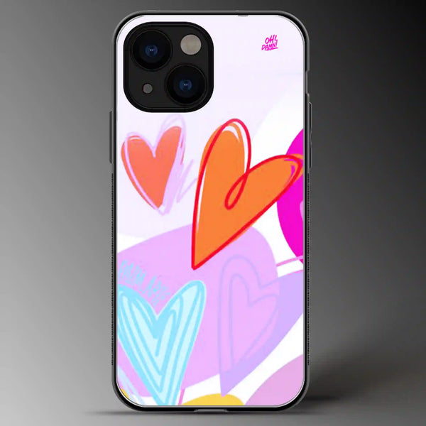 Colorful Hearts | Abstract | Colored | Glass Phone Cover | Mobile Cover (Case) | Back Cover